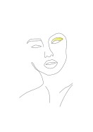 Abstract Face With Yellow Eyeshadow | Búðu til þitt eigið plakat