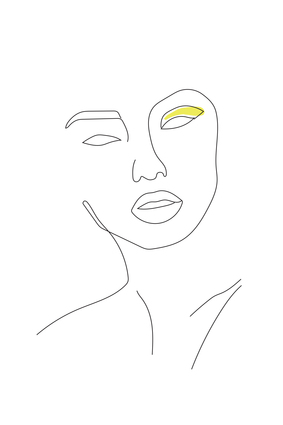 Abstract Face With Yellow Eyeshadow