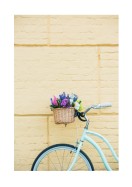 Bicycle With Flowers In Basket | Búðu til þitt eigið plakat