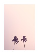 Palm Tree Silhouettes Against Pink Sky | Búðu til þitt eigið plakat
